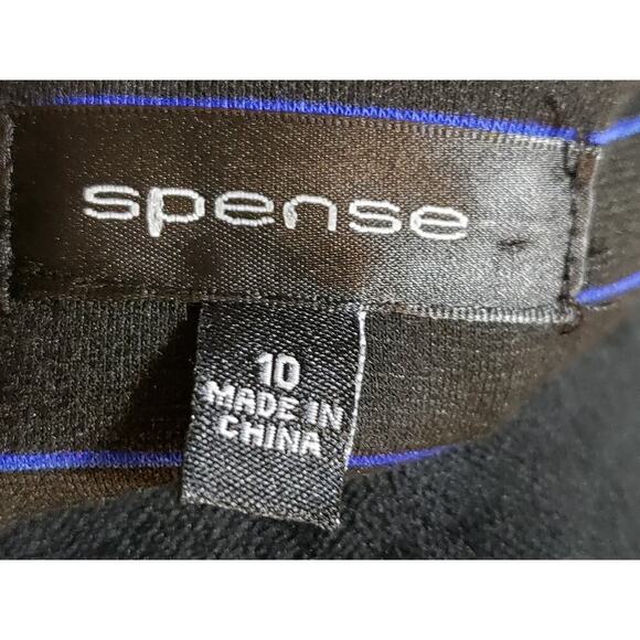 Spense Sheath Dress Women's Size 10 Blue Striped Rayon Stretch Long Sleeve - Picture 3 of 12